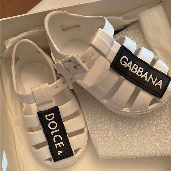 Dolce & Gabbana White Sandals with Adjustable Straps